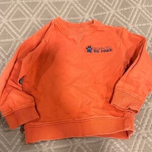 Kids Orange Sweatshirt with 'Born to Be Free' Design